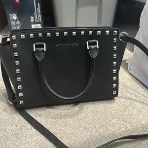 Black studded MK shoulder bag